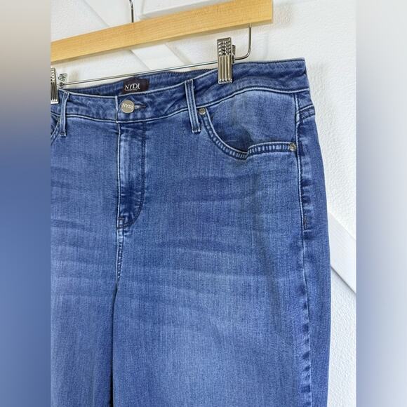 NYDJ Teresa Stretch Cotton Wide Leg Jeans in Sweetbay Wash Size 16 - Picture 3 of 12